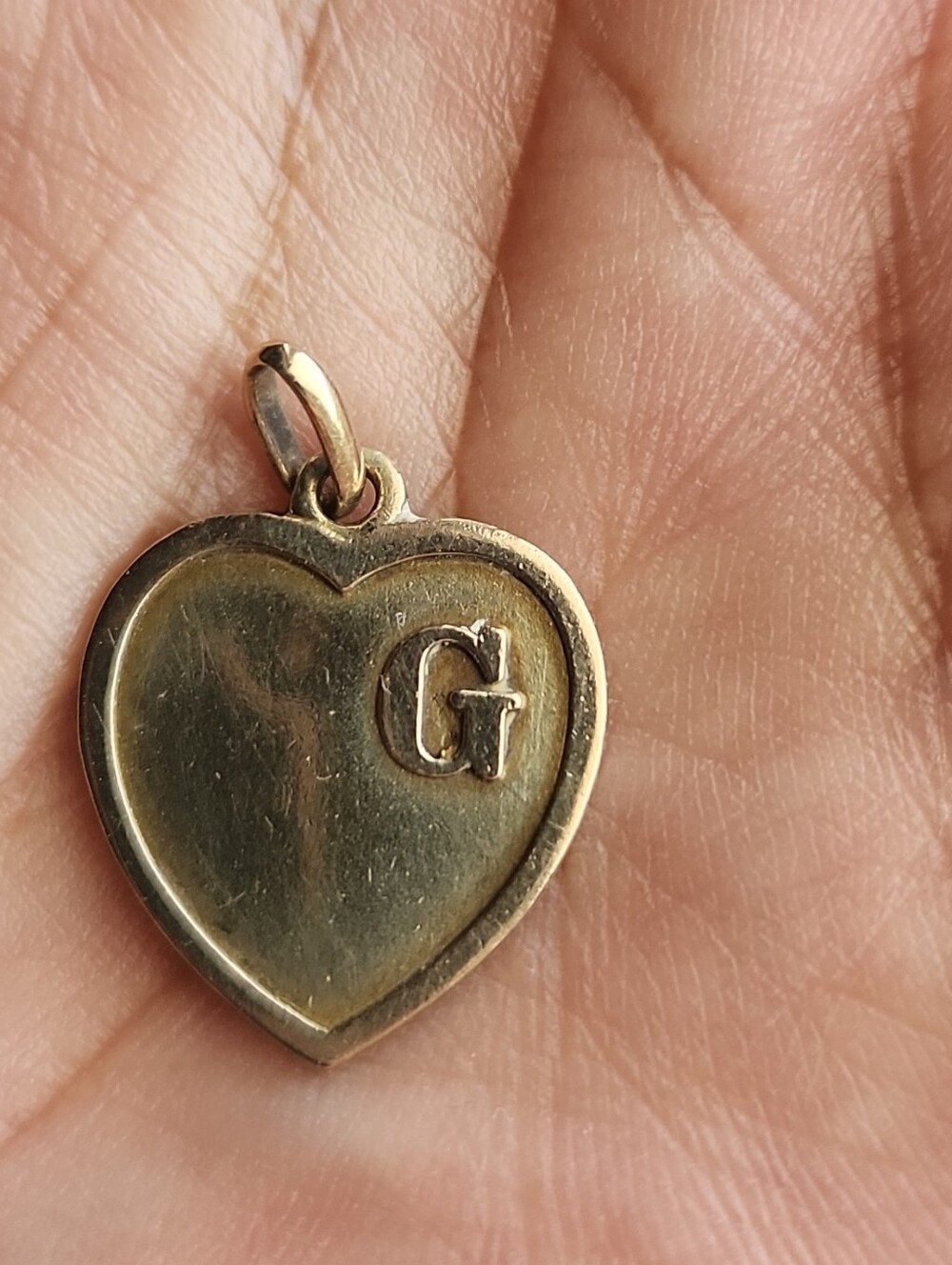 Gold Heart Initial G Pendant Necklace Charm